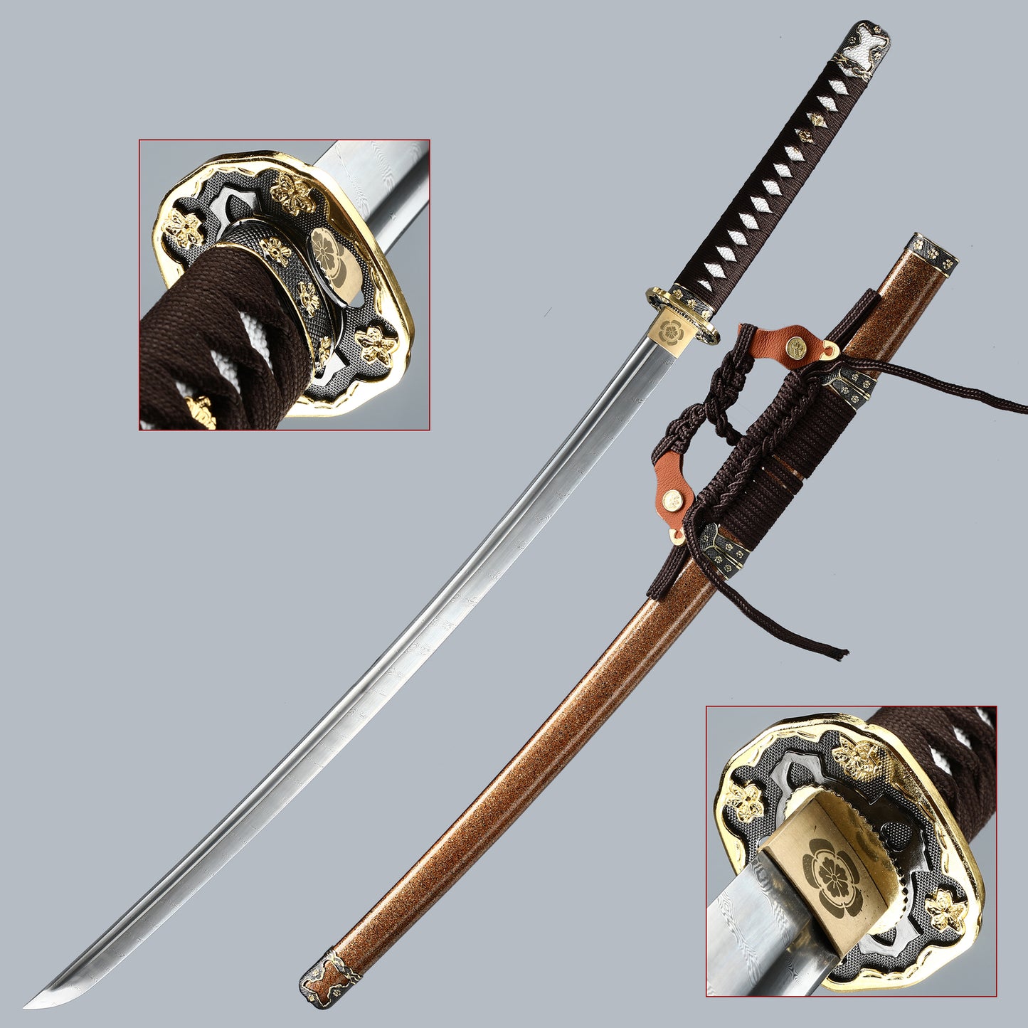 (26)Handmade Japanese Tachi Odachi Sword Pattern Steel Full Tang