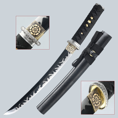 Japanese 20Inch   1095钢 Katana Samurai Sword Sharp Full Tang Blade baked black grinding pattern ﻿