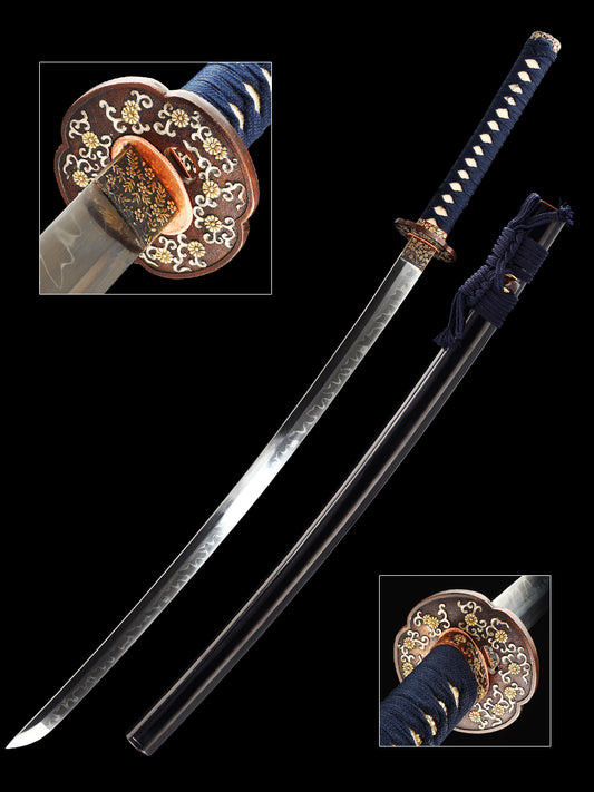 Japanese samurai sword hand forged T10 steel made flower knife Tan battle preparation(78
