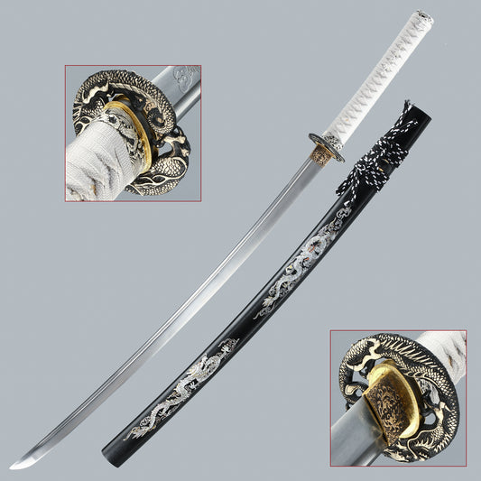 Katana Handmade Japanese Samurai Sword 1060 high Carbon Cold Steel Full Tang Sharp Can Cut Bamboo Trees