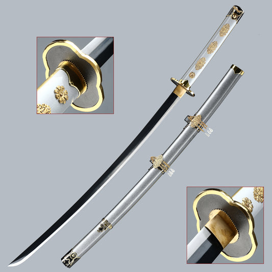 (2)Handmade Japanese Tachi Odachi Sword High Manganese Steel With  black Blade