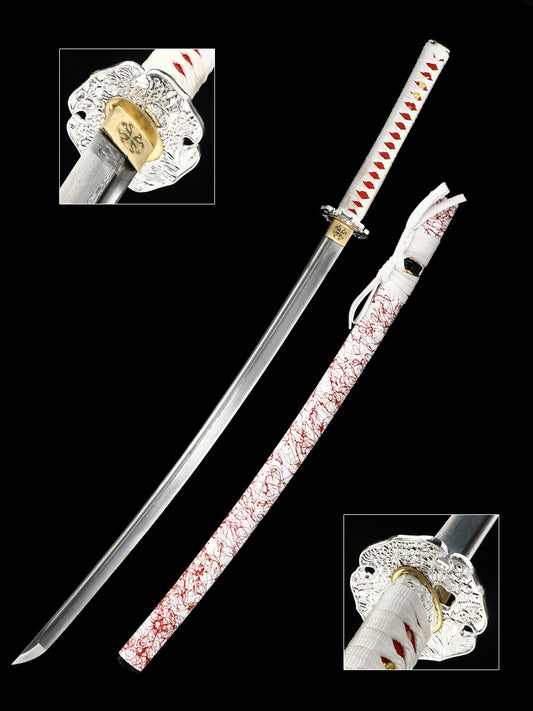 (87)Handmade Katana Samurai Japanese Damascus Steel Real Sword Full Tang Sharp