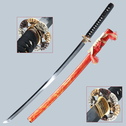 Handmade Katana,Japanese Samurai Sword Katana,T10 High Carbon Steel Clay Tempered,