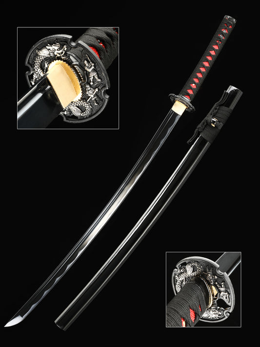 Black handmade genuine katana sword(18)