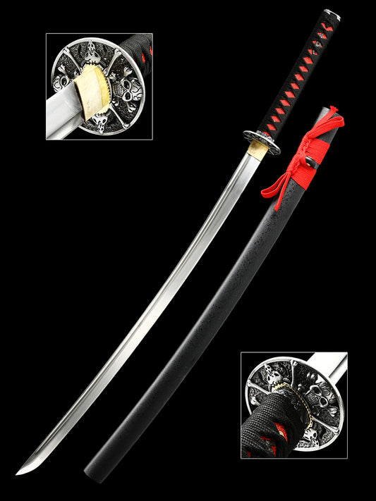 Japanese Samurai Sword Skull Sword Tan 1095 Steel Crafted Exquisite Gift
