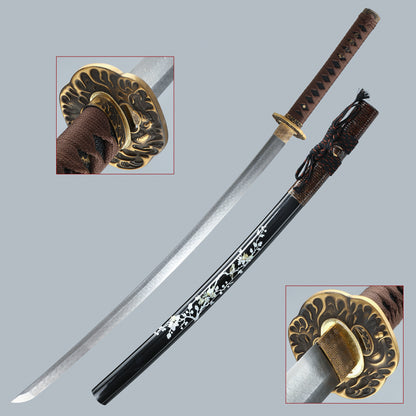 HERO SWORD HandmadeSamurai Katana Hand Forged Folded Steel Japanese Samurai Sword Full Tang Sharp Blade