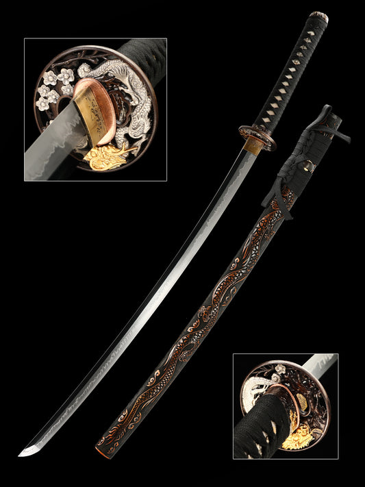 Handmade Katana,Japanese Samurai Sword Katana,T10 High Carbon Steel Clay Tempered,