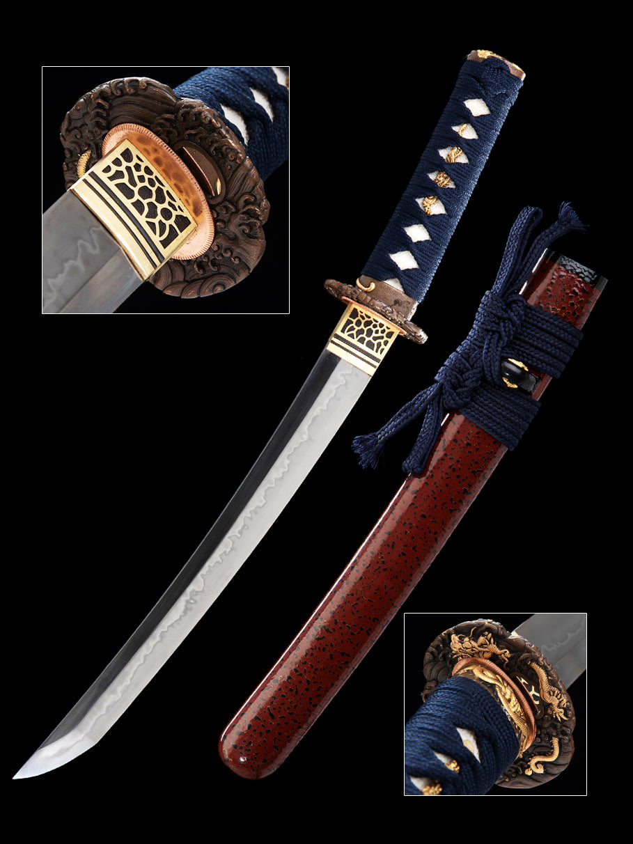Hand Forged Japanese Tanto Naruto Short Sword T10 Turns the soil to burn blade--DD-0018