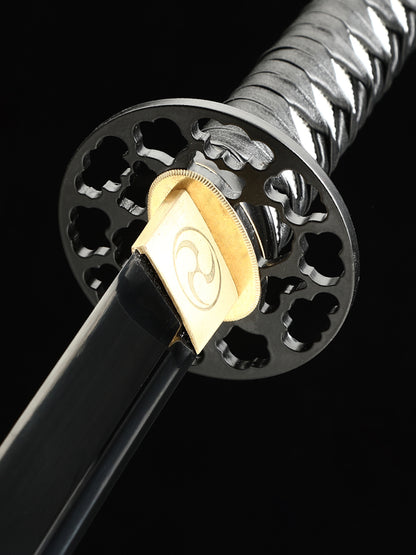 （z4）Handmade samurai sword strap in black