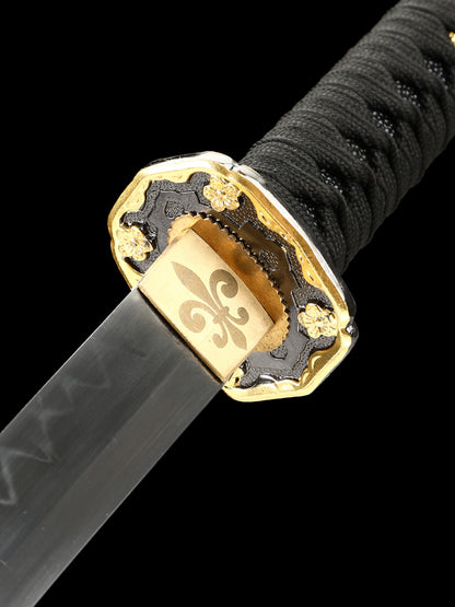 Japanese samurai sword Tai Dao T10 steel made black sheath