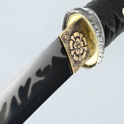 Japanese 20Inch   1095钢 Katana Samurai Sword Sharp Full Tang Blade baked black grinding pattern ﻿