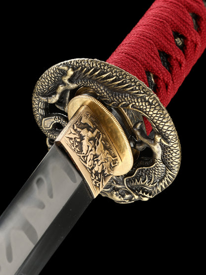 Handmade Short Katana Clay Tempered  Full Tang Samurai Sword Razor Sharp Sword
