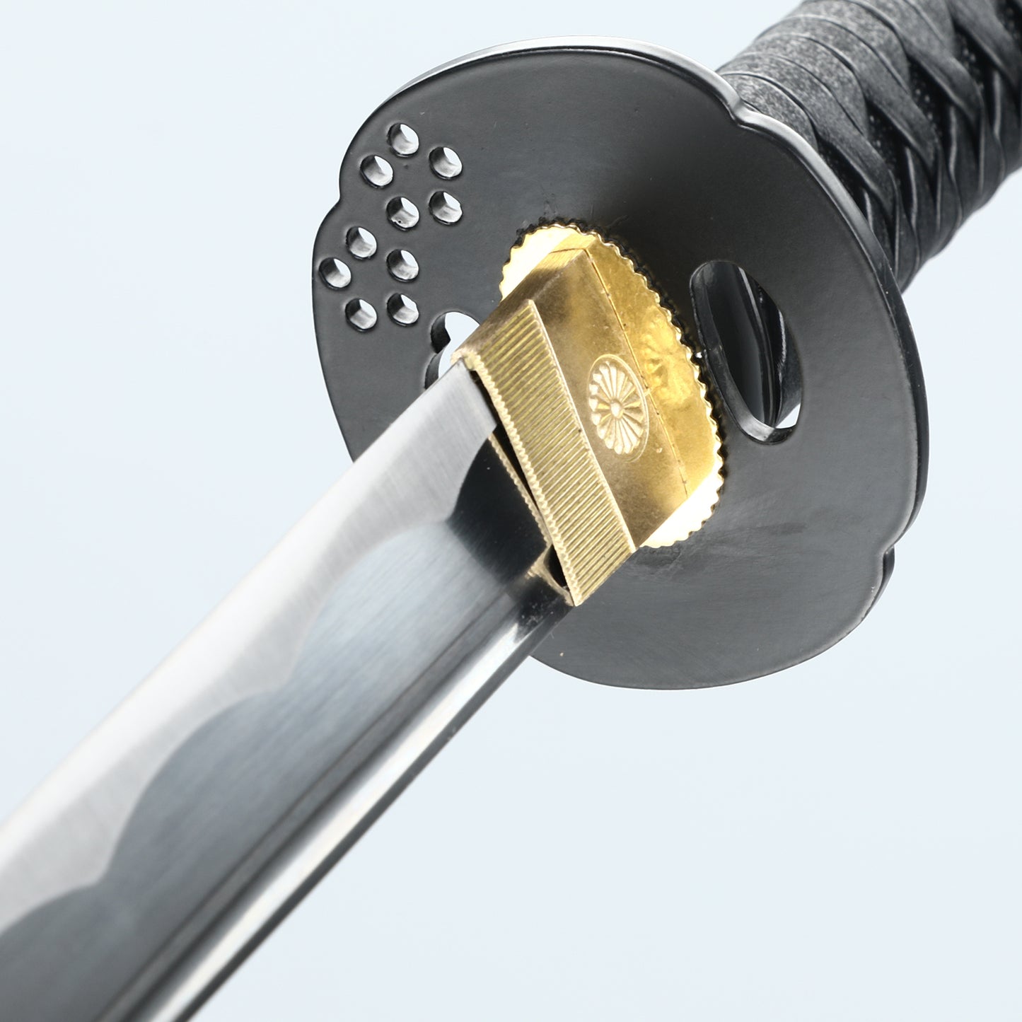 (91)Japanese Samurai Sword Katana Black High Carbon Steel Blade with True Full Tang