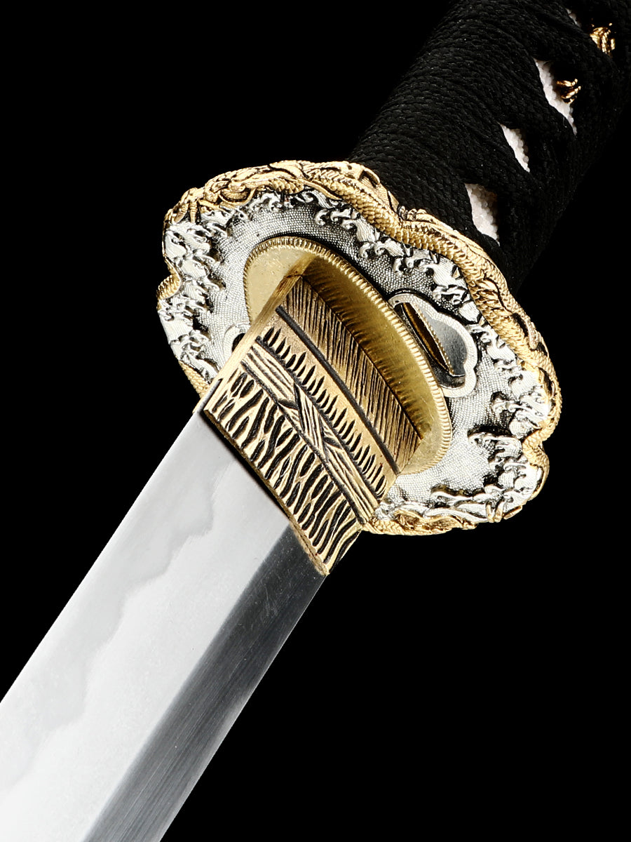 Tanto Sword Handmade Short Katana Clay Tempered Real Hamon Full Tang Samurai Sword Razor Sharp