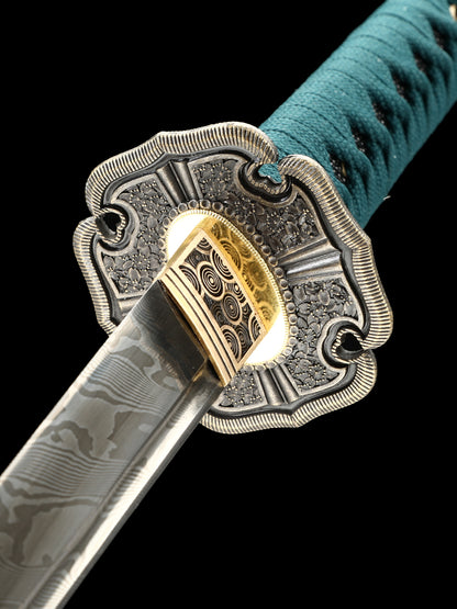 Handmade Japanese sword, Damascus steel samurai sword, Tai sword decoration collection
