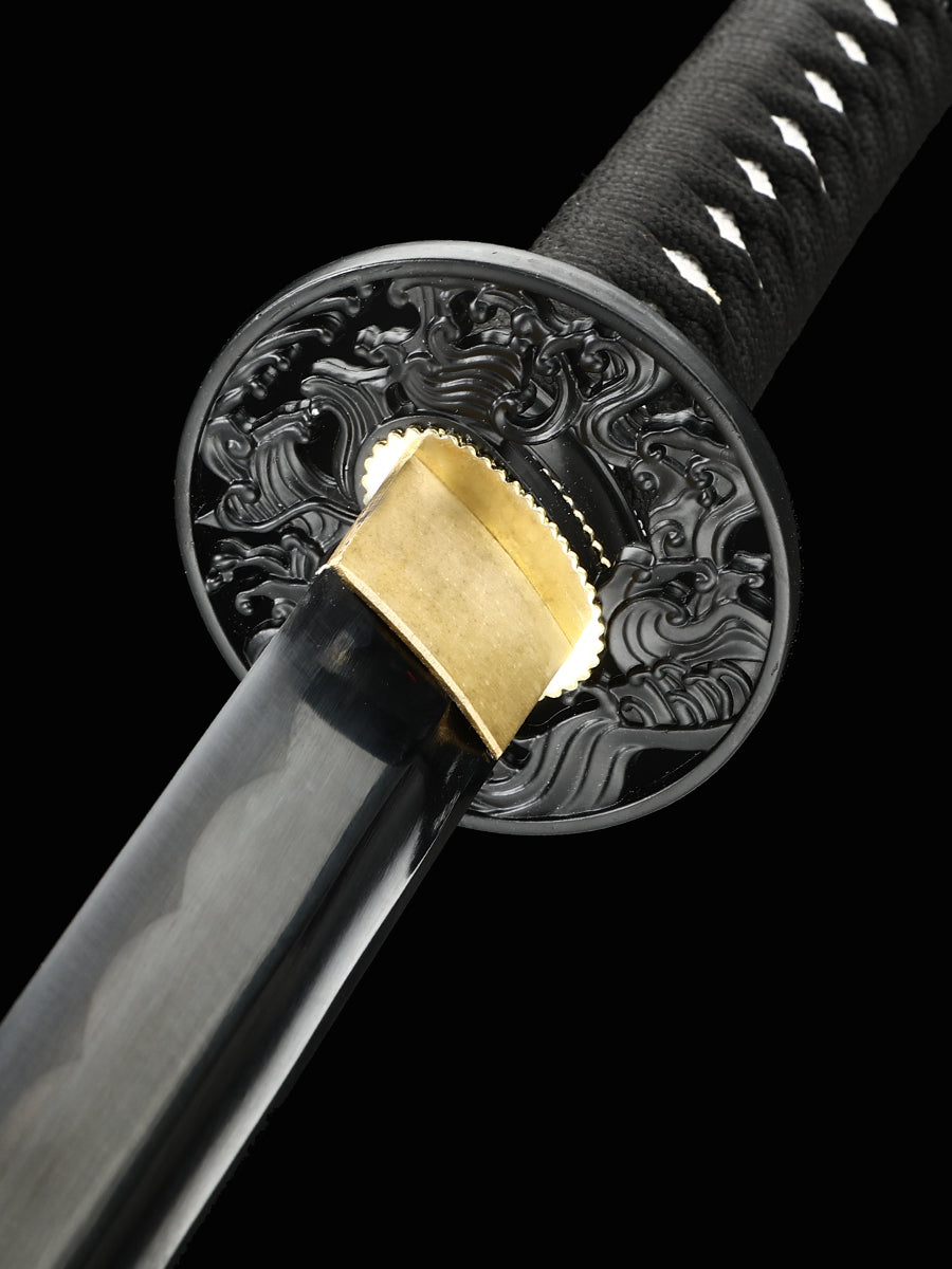 Japanese samurai sword handmade ninja knife 1060 steel blackened precious gift