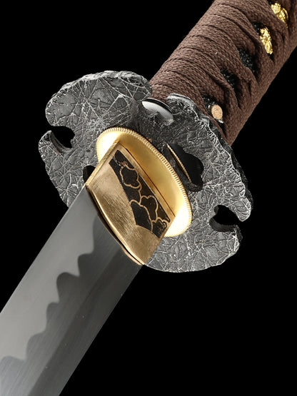 Japanese 20Inch   1095钢 Katana Samurai Sword Sharp Full Tang Blade baked black grinding pattern ﻿