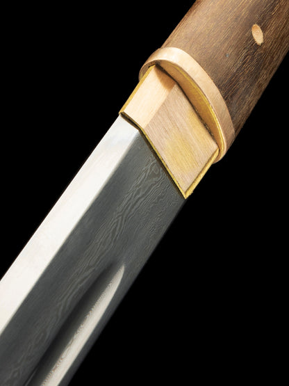 （A34）Chinese Tangdao handmade Damascus steel sheathed rosewood