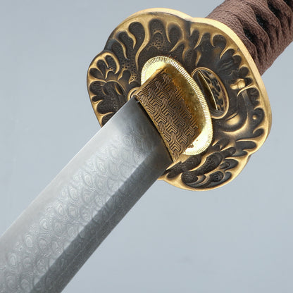 HERO SWORD HandmadeSamurai Katana Hand Forged Folded Steel Japanese Samurai Sword Full Tang Sharp Blade