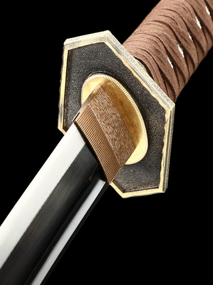 Handmade samurai sword with all copper fittings made of 1095 steel