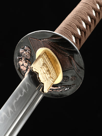 Katana Japanese samurai pattern black gold