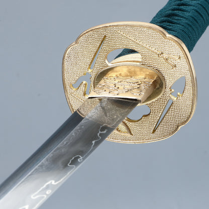 Real Japanese  Advanced Samurai Handmade Katana Dama Steel Handmade Forging All Tang Dynasty