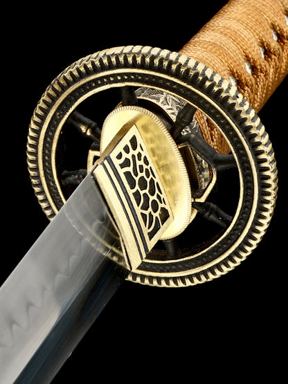 Japanese Real Sword Handmade Katana T10 Steel Samurai    Hand drawn scabbard Knife Full Tang Sharp