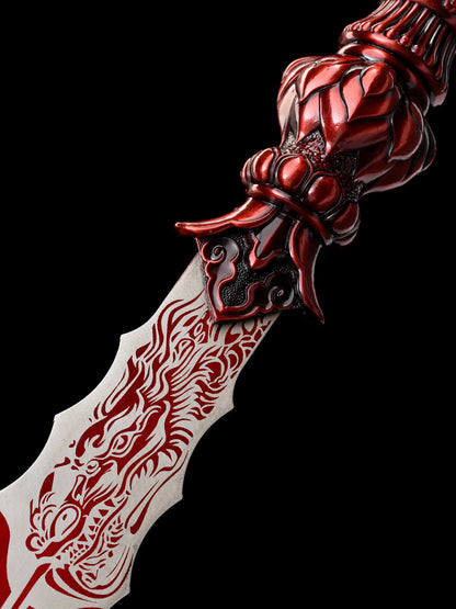 Eighteen weapons decoration collection, lotus spear red