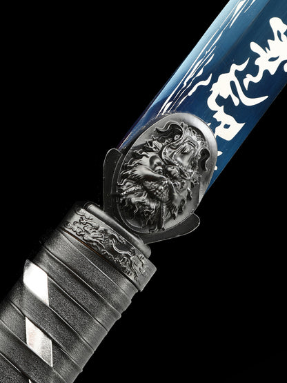 （48） Handmade 1095 steel blade with long knife, baked blue