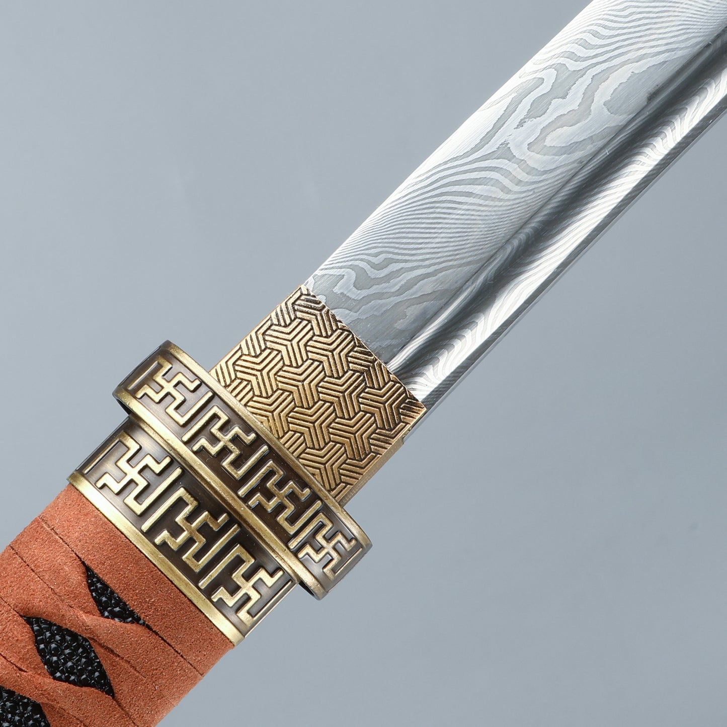 Handmade Katana Sword Fully Hand Forged Damascus Folded Steel Japanese Samurai Sword Full Tang Real Sharp Blade