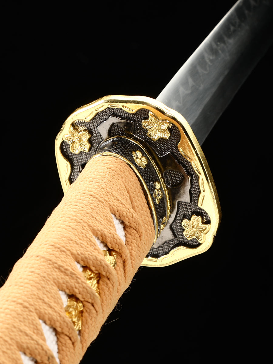 Japanese samurai sword with green scabbard