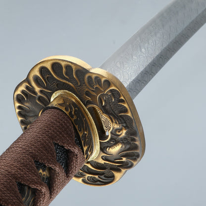 HERO SWORD HandmadeSamurai Katana Hand Forged Folded Steel Japanese Samurai Sword Full Tang Sharp Blade