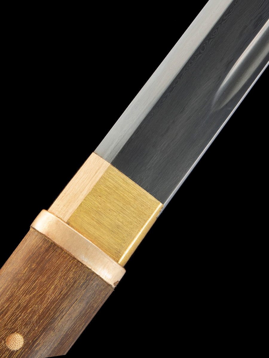（A34）Chinese Tangdao handmade Damascus steel sheathed rosewood