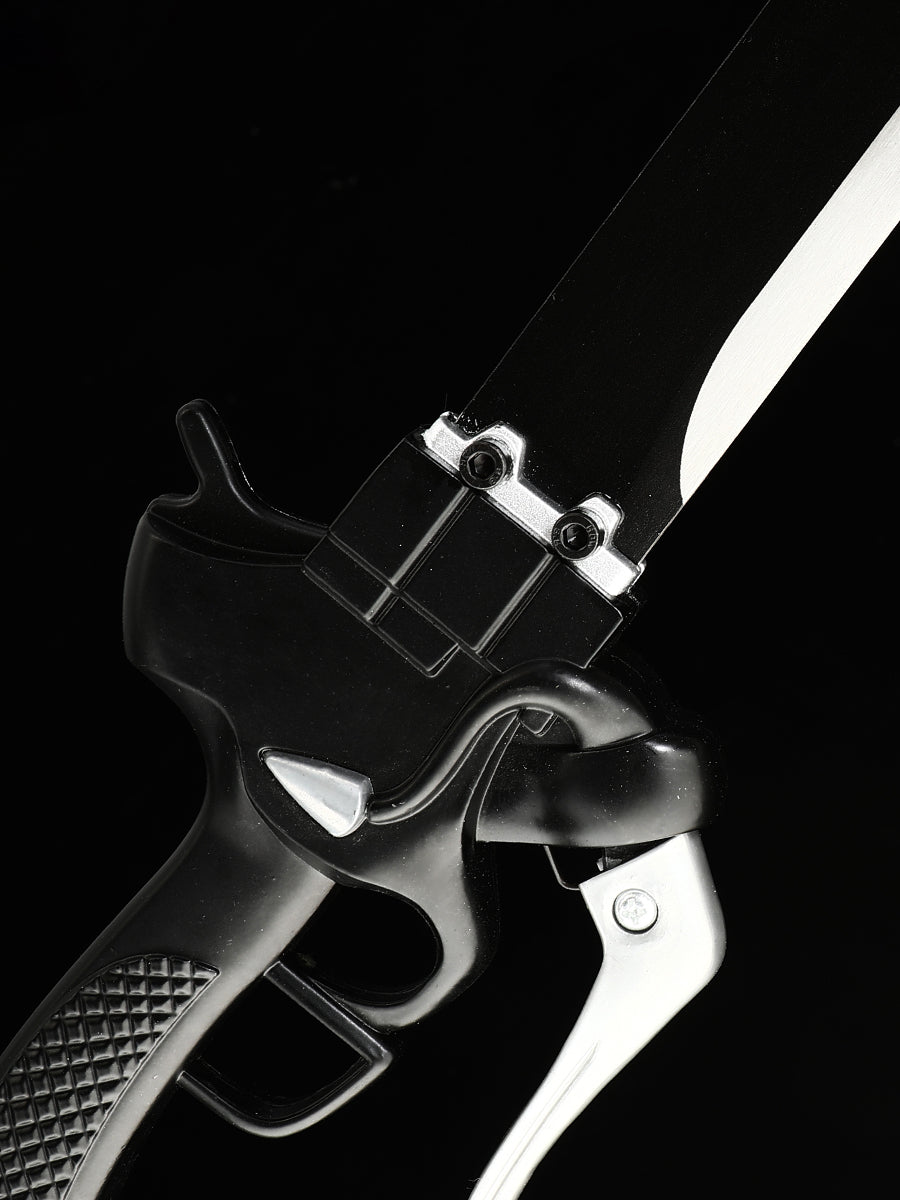 (A43)Pistol Handle Role Playing Knife Black Blade