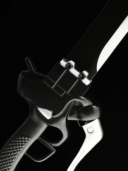 (A43)Pistol Handle Role Playing Knife Black Blade