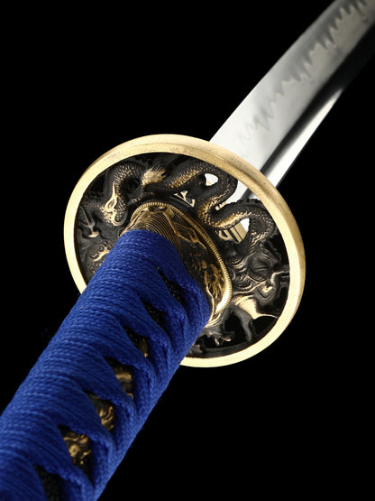 Home Decoration Samurai Sword Blue Sheath T10 Blade Handmade