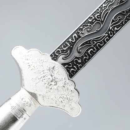Handcrafted Han Dynasty sword made of 1095 steel with a white sheath for collection and gift giving