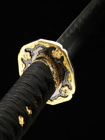 Japanese samurai sword Tai Dao T10 steel made black sheath