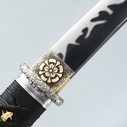 Japanese 20Inch   1095钢 Katana Samurai Sword Sharp Full Tang Blade baked black grinding pattern ﻿