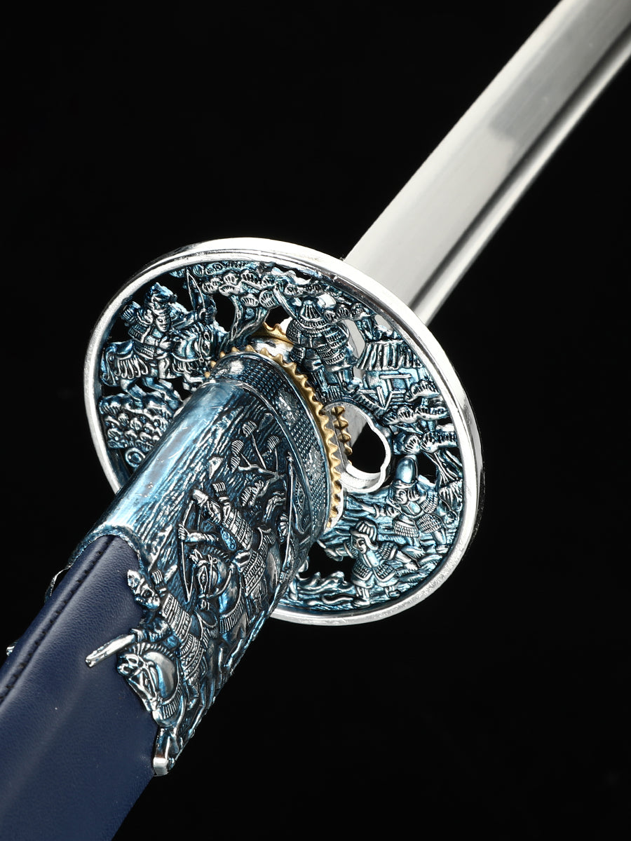 (35)Japanese samurai sword handmade 1095 steel sword