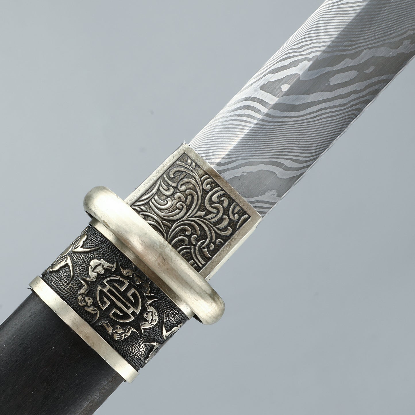 Damascus steel Full Tang Katana Sword BLACK