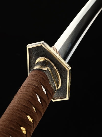 Handmade samurai sword with all copper fittings made of 1095 steel