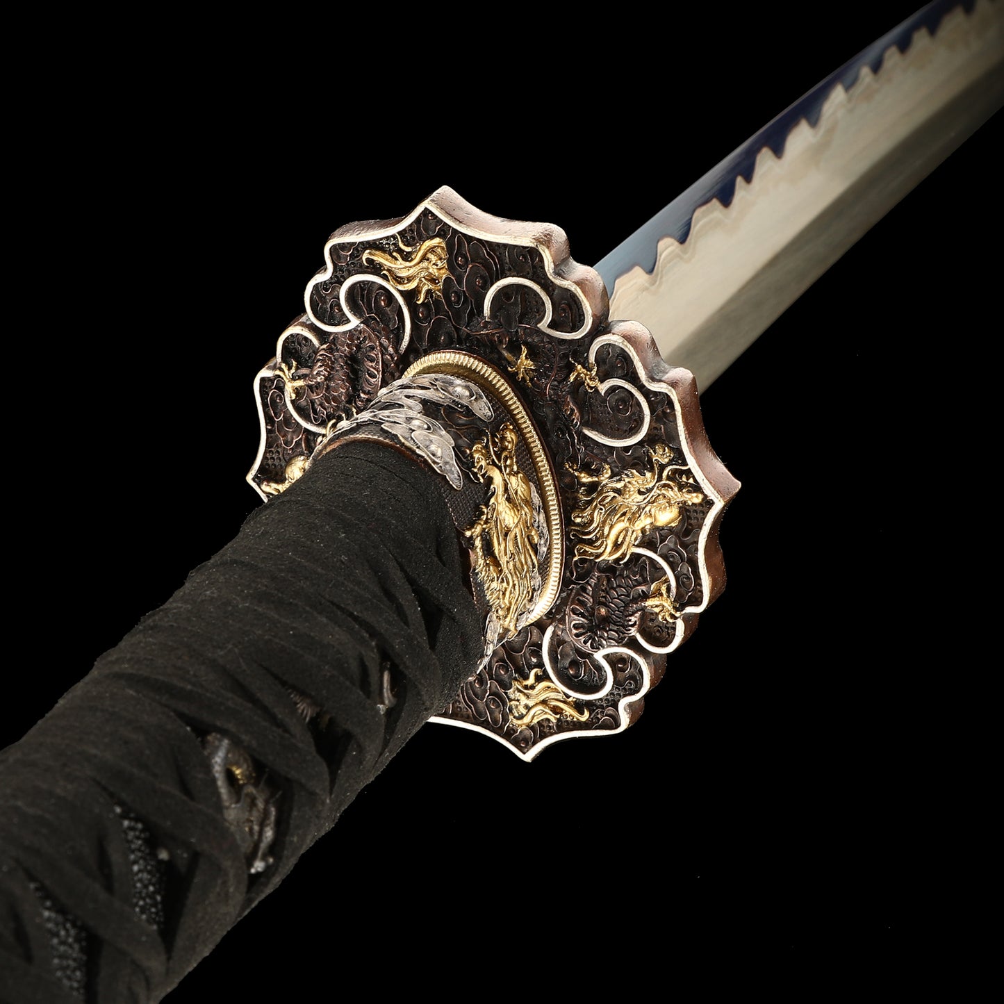 Handmade Japanese knife clip steel T10 ebony--S2087