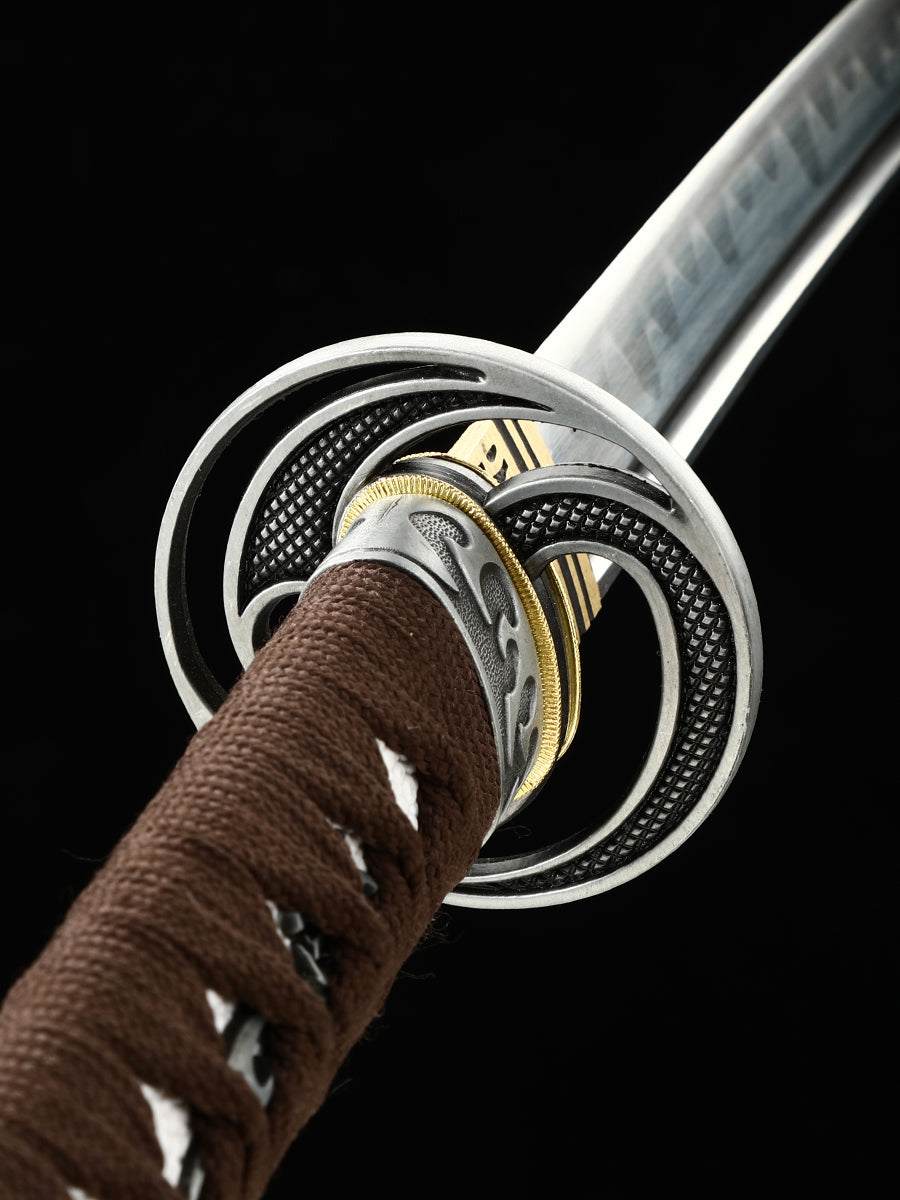 Katana Japanese samurai pattern black gold T10 steel forged