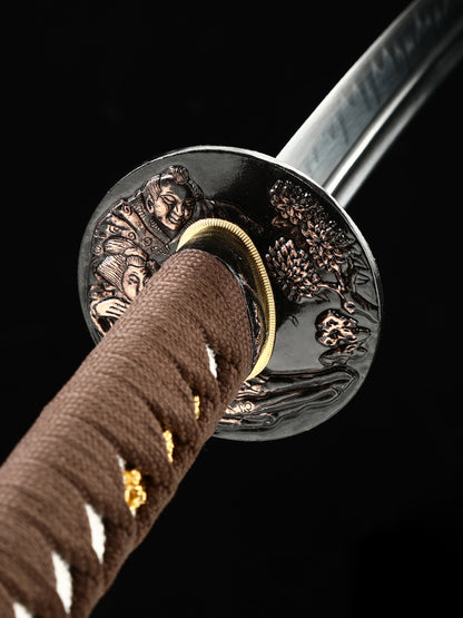 Katana Japanese samurai pattern black gold