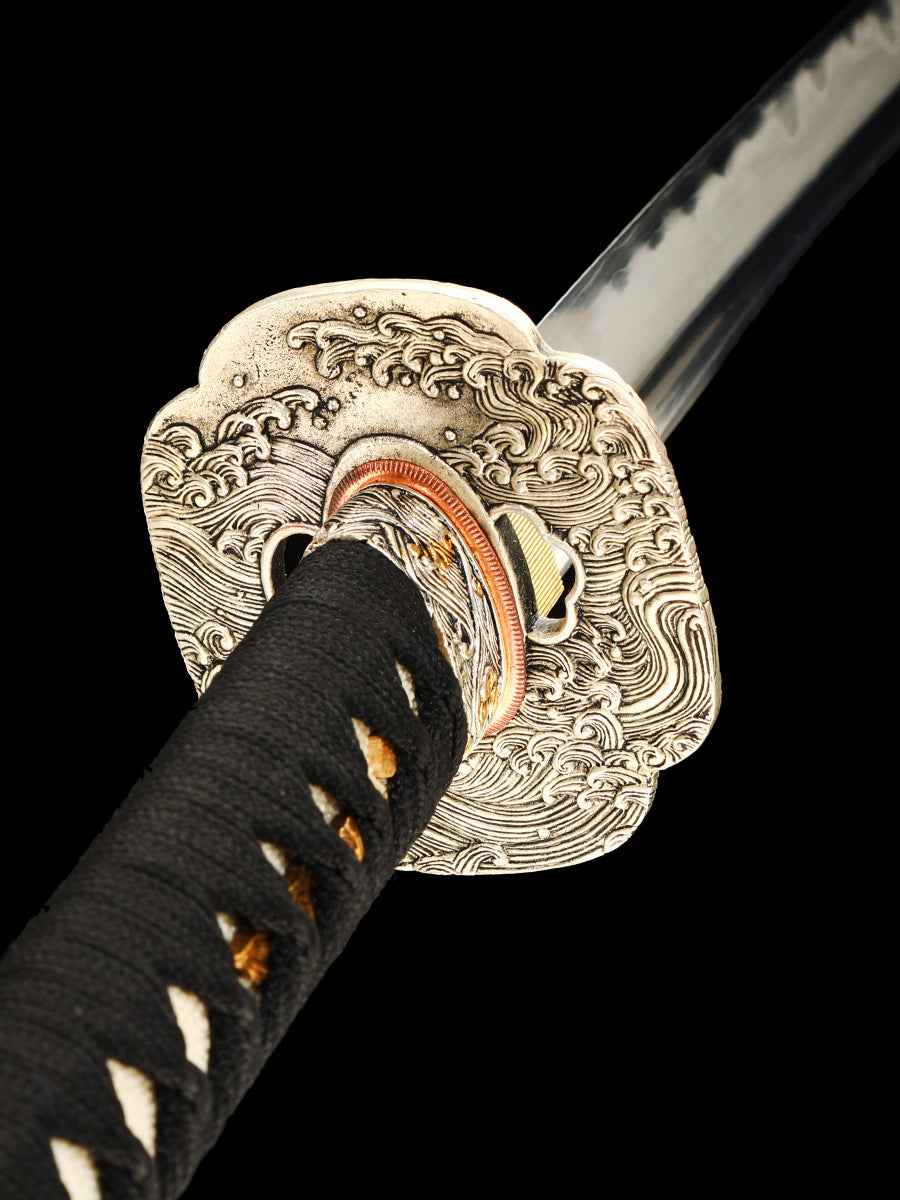 Authentic Japanese knife made of T10 steel, with a blade made of clamped steel, hand forged and sharpened, high-end collectible(77)