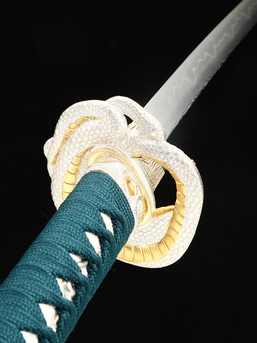 Japanese sword high-end samurai sword all copper snake sword Tan exquisite scabbard battle preparation