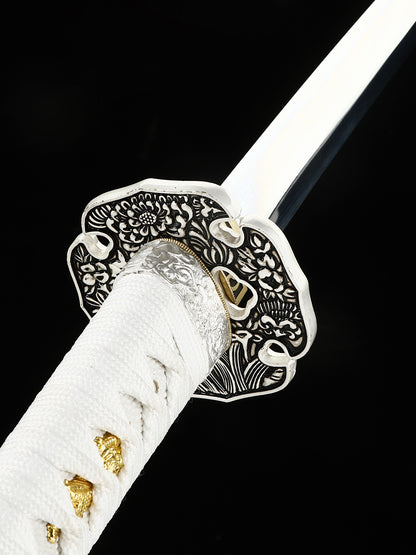 Japanese Katana  1095 steel hand polished mirror blade Hand drawn scabbard sharp combat readiness(81
