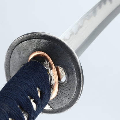 High-grade Samurai Handmade Katana Black T10 Steel Three Handcrafted Forged Fish Skin Sheath Full Tang