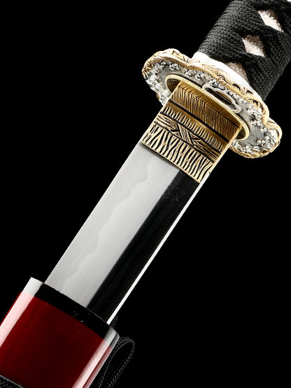 Tanto Sword Handmade Short Katana Clay Tempered Real Hamon Full Tang Samurai Sword Razor Sharp